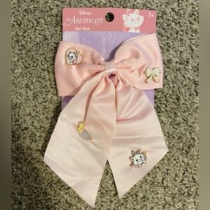 Disney The Aristocats Marie Light Pink Satin Hair Bow with Charms